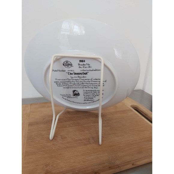 Collectors plate, Edwin M Knowles, China Company, "The Snowy Owl" by Jim Beaudoi - Picture 4 of 4